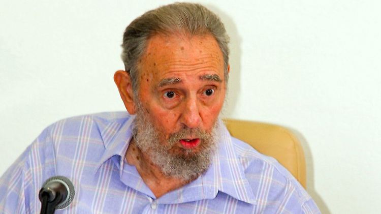 Castro bei seinem Besuch des Weltwirtschaftforschungszentrums ...