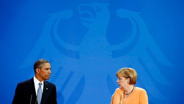 Merkel und Obama bei der Pressekonferenz.