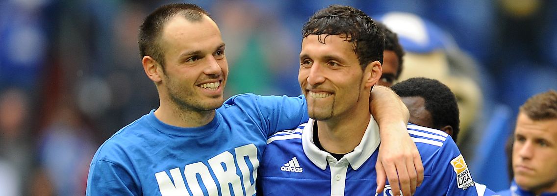 Ex-Schalker unter sich: Kevin Kuranyi, rechts, stürmt inzwischen für Dynamo Moskau, Heiko Westermann spielt demnächst für den Hamburger SV.