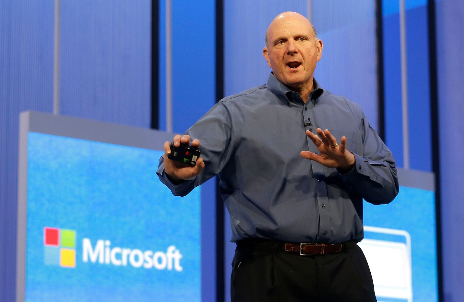 Der scheidende Microsoft-Chef Steve Ballmer war mal wieder ganz aus dem Häuschen.