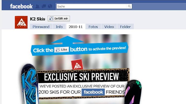 Screenshot der K2-Facebook-Seite