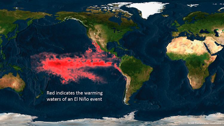 Das El Niño-Phänomen im Pazifik.