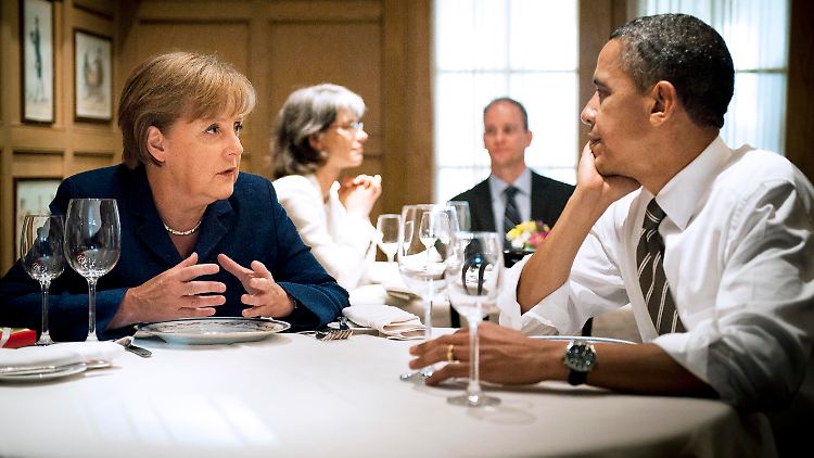 Kanzlerin Merkel und US-Präsident Obama bei einem privaten Essen in Washington 2011: Sie betonen immer wieder ihr gesundes Verhältnis.