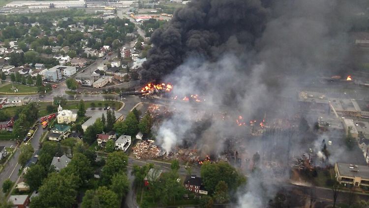 Lac-Mégantic wurde bei dem Unfall auf einer Fläche von zwei Quadratkilometern völlig verwüstet.