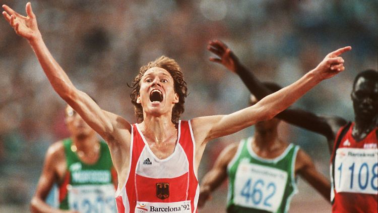Der goldene Moment von Barcelona, Dieter Baumann wird Olympiasieger.