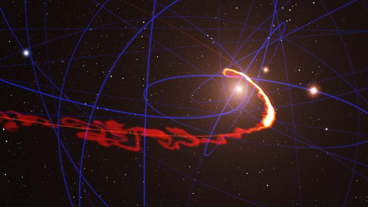Erst Spaghetti-Nudel, dann bald zerfetzt: Mehrere Millionen Sonnenmassen zerren an der Gaswolke.