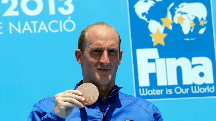 Thomas Lurz mit der Bronzemedaille über 5 Kilometer im Freiwasser.