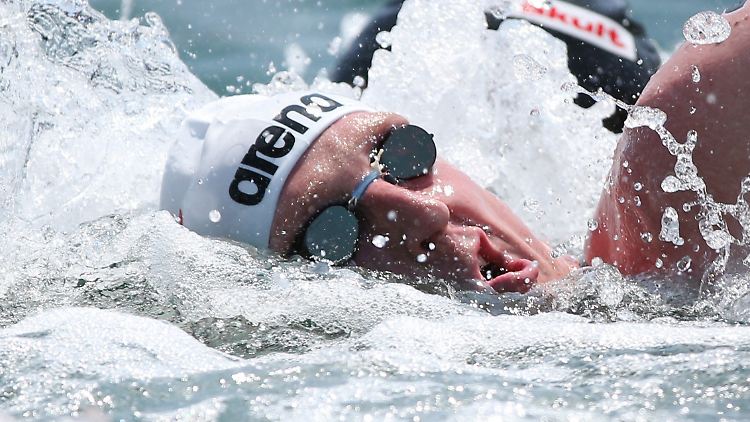 Gold über fünf Kilometer: Thomas Lurz und das deutsche Team bei den Weltmeisterschaften in Barcelona.