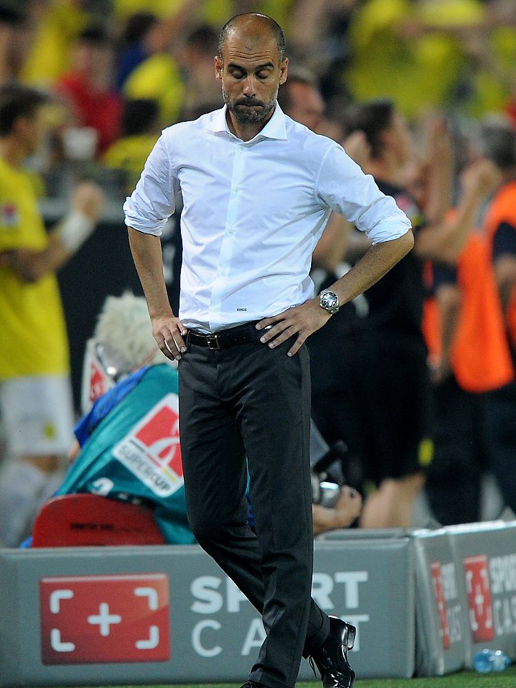 Hatte bei der ersten Titelentscheidung der Saison wenig zu lachen: Bayerns neuer Coach Pep Guardiola