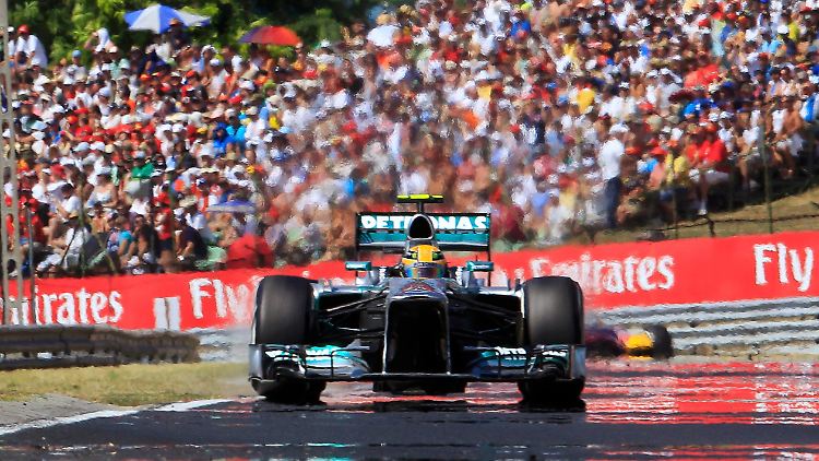 Vorneweg: Lewis Hamilton in seinem Mercedes.