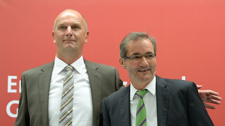 Woidke (l.) gilt als Vertrauter von Platzeck.