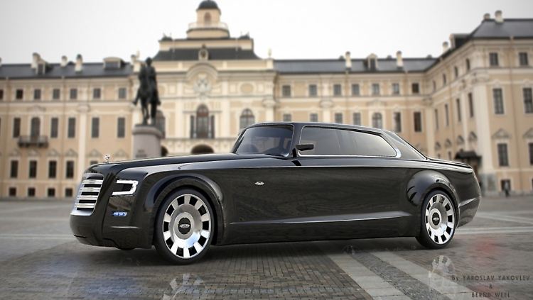 Die lange Motorhaube und der markante Kühlergrill lassen den Entwurf von Yaroslav Yakovlev majestätisch wirken.