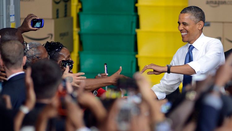 Gute Laune ist angesagt: Barack Obama bei seinem Besuch in Chattanooga.