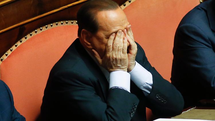 Italiens früherer Regierungschef Silvio Berlusconi während einer Senatssitzung.