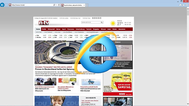 Auch n-tv.de lädt der Internet Explorer 11 schneller als sein Vorgänger.