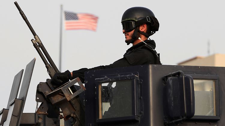 Vor vielen Botschaften gilt größte Vorsicht, wie hier vor der US-Vertretung in Bahrain.