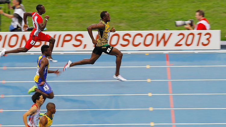 Vorsprung im Vorlauf: Usain Bolt siegte auch ohne Vollgas völlig souverän.