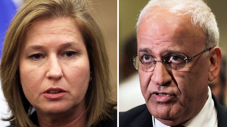 Die Gesprächspartner: Die israelische Verhandlungsführerin Zipi Livni und der palästinensische Chefunterhändler Saeb Erekat.