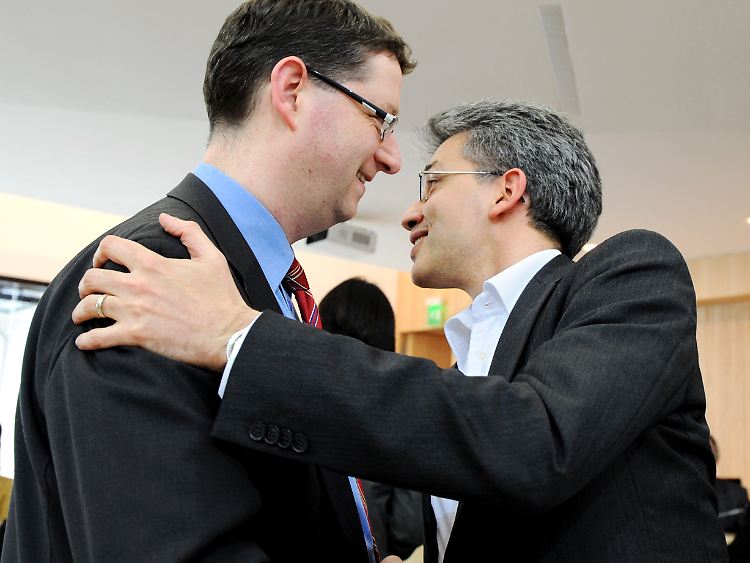 Zusammen in die Staatskanzlei? Thorsten Schäfer-Gümbel und Tarek Al-Wazir.
