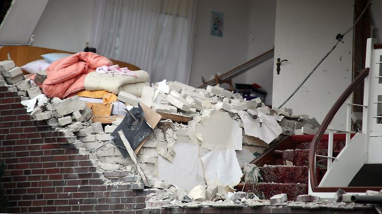 Das Haus wurde durch die Gasexplosion weitgehend zerstört.