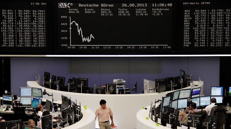 Ein schwacher Wochenauftakt im Dax: Mit Sorge verfolgen die Anleger die jüngsten Entwicklungen in Syrien.