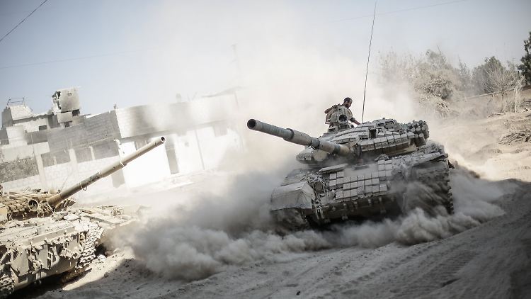 Die syrische Armee beim Einsatz nahe Damaskus.