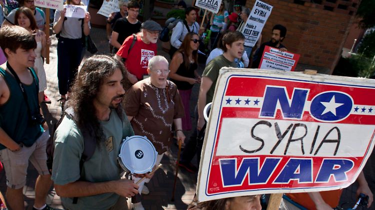 Bei Protesten in Seattle gegen den geplanten Militärschlag.