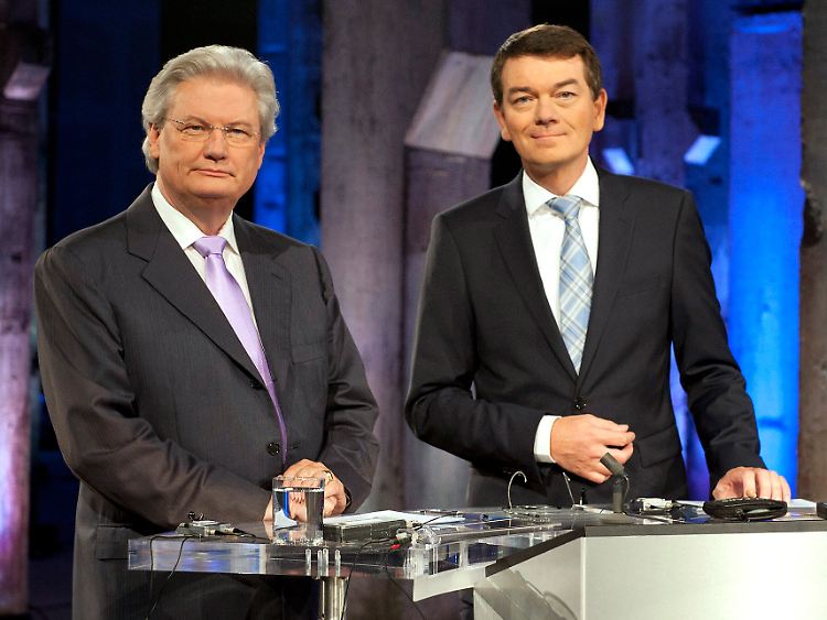 Sie grätschten sich gegenseitig in die Moderation: WDR-Chefredakteur Schönenborn (r.) und sein BR-Kollegen Gottlieb.