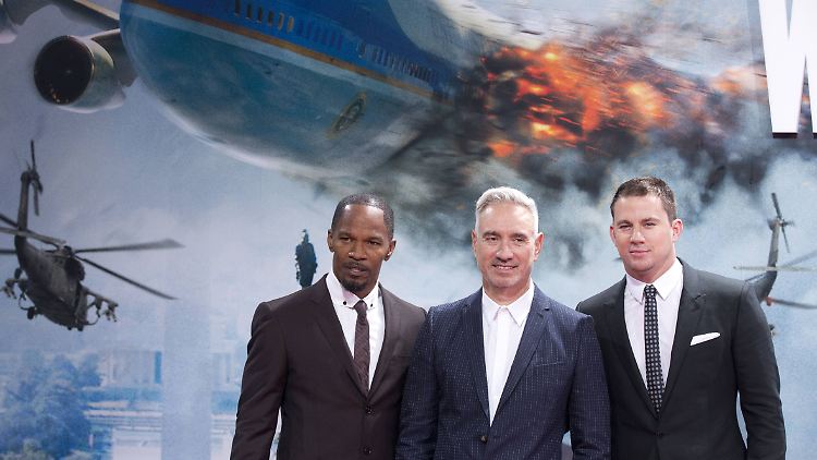 Die Drei von der Tankstelle? Nicht ganz: Jamie Foxx, Roland Emmerich und Channing Tatum in Berlin. 