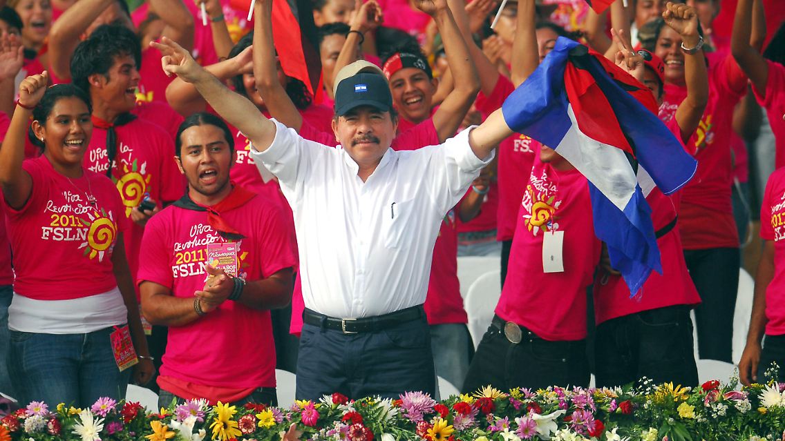 Präsident Ortega lässt sich am 31. Jahrestag der sandinistischen Revolition (19. Juli) in Managua feiern.