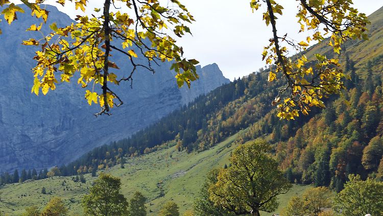 Blick auf das Karwendel-Gebirge bei Hinterriß in Tirol.