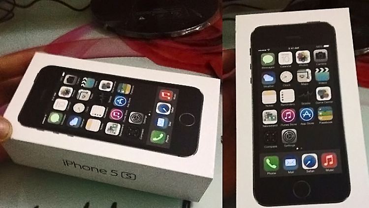 Hier sieht man vermutlich tatsächlich die Verpackung des iPhone 5S.