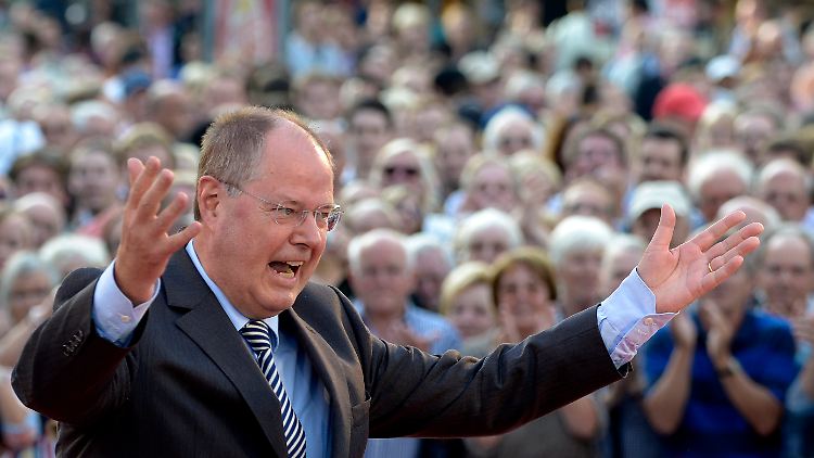 "Wenn die SPD mobilisieren kann, dann sehen die Wahlergebnisse anders aus als die Umfragen", sagt Peer Steinbrück.