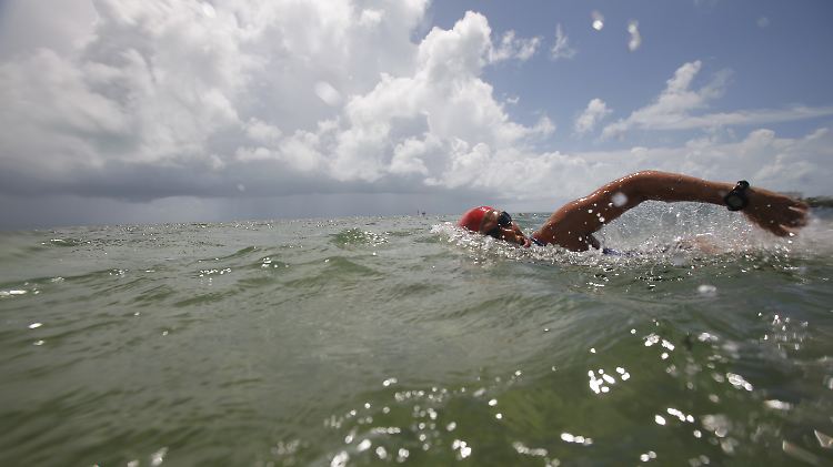 Diana Nyad beim Training in Key West, Florida.