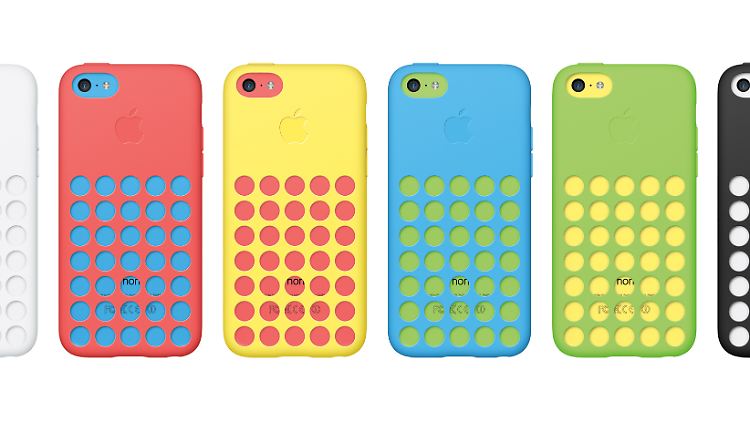 Zusammen mit gelochten Schutz-Covern treibt's das iPhone 5C noch bunter.