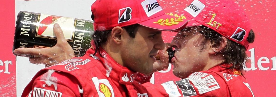 Da feiern sie: Fernando Alonso und Felipe Massa in Hockenheim.