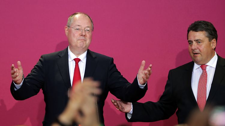 Gereicht hat es nicht, aber Spaß hat's gemacht - das wollen Steinbrück und Gabriel wohl ausdrücken.