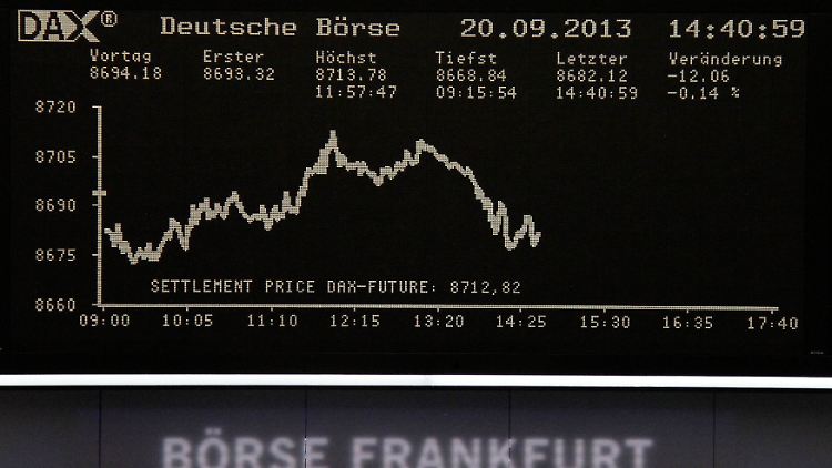 Die Fieberkurve des Dax am letzten Handelstag vor der Bundestagswahl: Das Tageshoch bei 8713,78 blieb bis zum Abend erhalten.