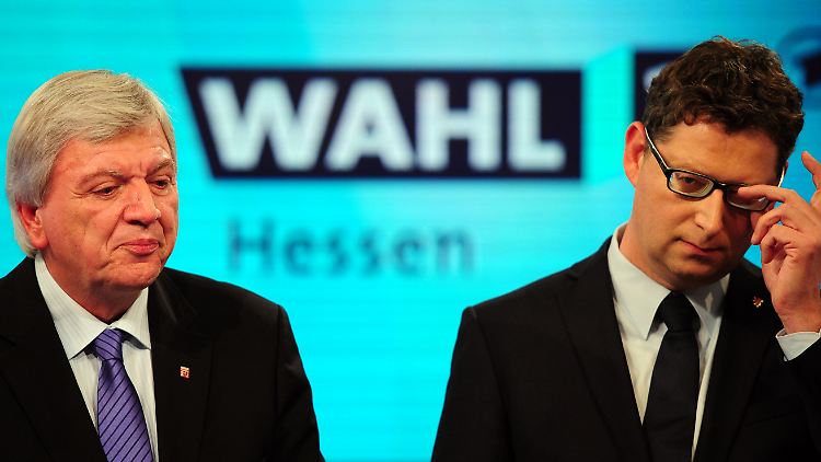Finden die beiden zusammen? Ministerpräsident Volker Bouffier von der CDU und sein SPD-Herausforder Thorsten Schäfer-Gümbel.