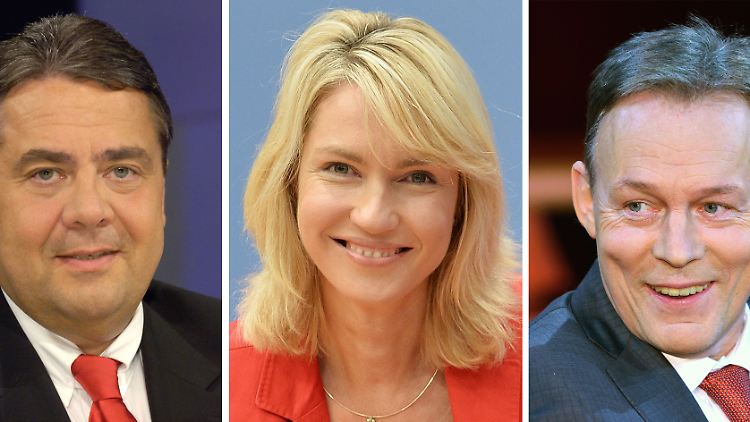 Gabriel, Schwesig und Oppermann sollen die SPD in der Bundesregierung vertreten.