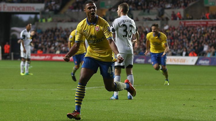 Platz da, hier kommt Gnabry: Der 18-jährige Deutsche sorgt in der Premier League für Furore.