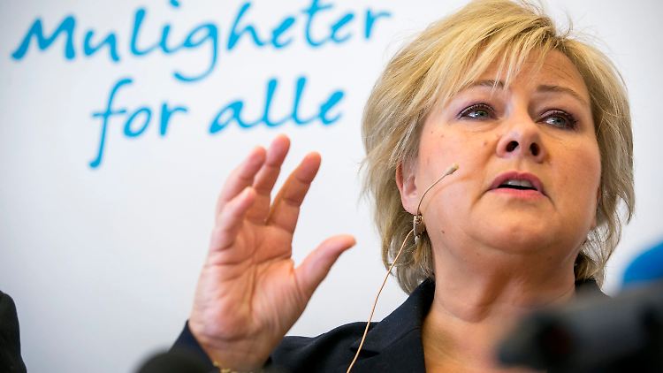 Chefin der konservativen Partei Hoyre: Erna Solberg.