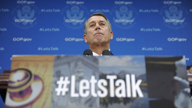 Die Republikaner - hier ihr Anführer Boehner - wollen den Haushaltsstreit mit Obamas Gesundheitsreform verknüpfen.