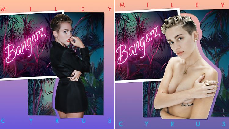 "Bangerz" gibt es mit verschiedenen Covern - exklusiv im Netz auch als Oben-ohne-Variante. 