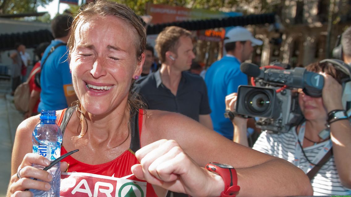Am Ziel: Melanie Seeger.