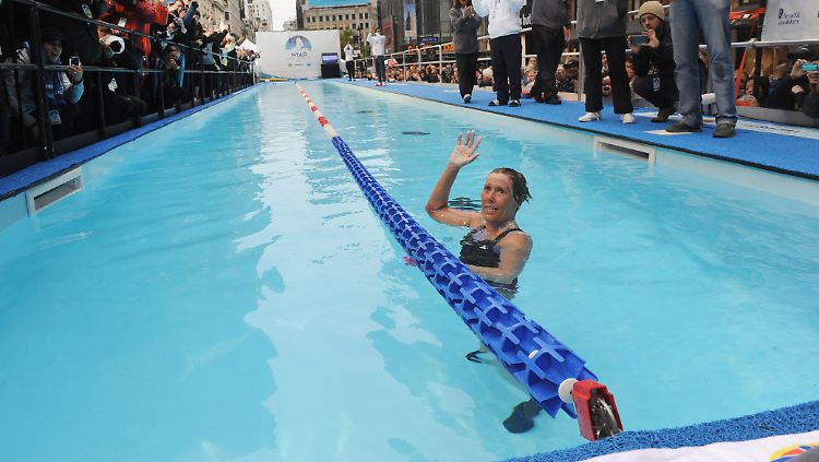 Nyad in ihrem persönlichen New Yorker Schwimmbad.