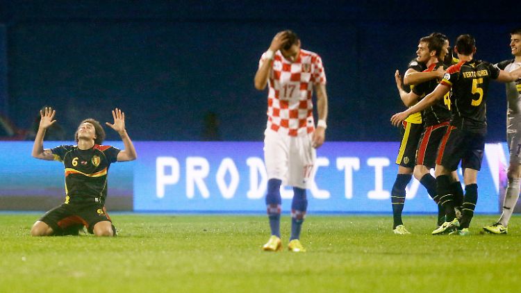Erlösender Schlusspfiff: Mit dem Sieg in Kroatien hat Belgien die WM-Qualifikation geschafft.