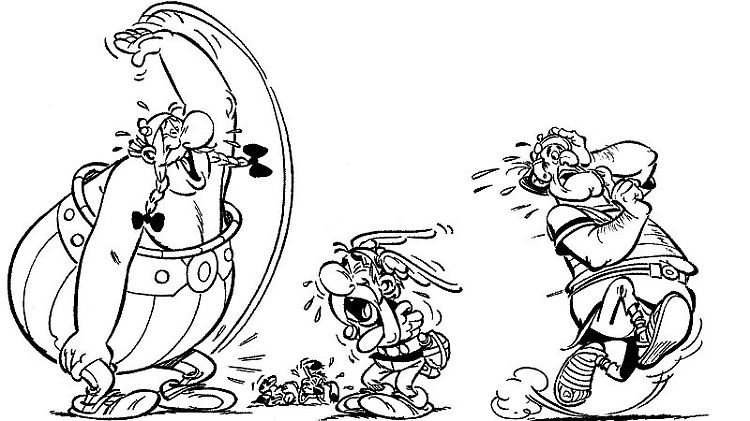 Die "Asterix"-Zeichnungen entstehen noch traditionell auf Papier, koloriert wird später am Computer.