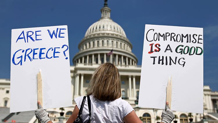 Ein Kompromiss muss her. Das wissen auch die US-Bürger. Aber das politische Ränkespiel in den USA hält an. Am Donnerstag droht die Zahlungsunfähigkeit der größten Volkswirtschaft der Welt.