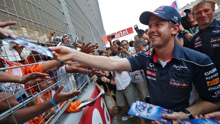 Sebastian Vettel wird in Indien bejubelt, nicht ausgebuht.
